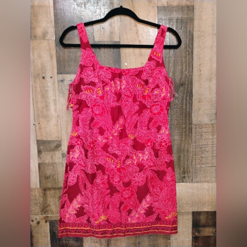 Vintage 90s Toes On The Nose Floral Hawaiian Mini Dress Size Small